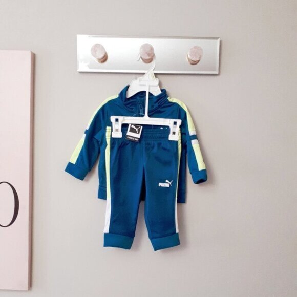 NWT Puma blue lumo yellow green & white track jacket & track pants bundle set - Picture 4 of 5